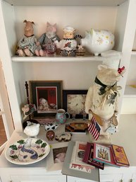 Intriguing Assorted Pig Themed Lot Pictures Decor Dolls And More!!!