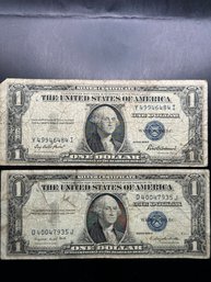 2 $1 Silver Certificates 1935-F, 1935-G