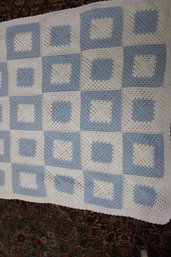 Handmade Blanket Baby Blue/ White