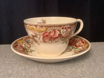 Devonshire Johnson Bros Floral Tea Cup And Saucer