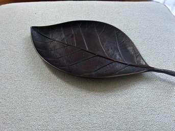 Crate And Barrel Decorative Metal Leaf Platter