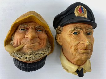 Bossons Chalkware Heads - Old Salt & Sea Captain