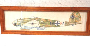 Signed Military Plane WW2 Germany Art Framed