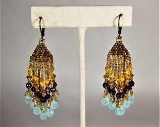 Beautifully Beaded Vintage Pierced Earrings