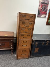 Antique Oak Library Catalog /file Cabinet