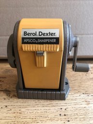 Vintage Berol Dexter APSCO  6 Hole Manual Crank Pencil Sharpener  Made In USA