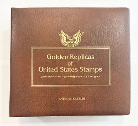 Postal Commemorative Society Golden Replicas Of United States Stamps Album- 22kt Gold Surfaces