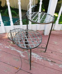 Adjustable 3 Tier Black Metal Plant Stand