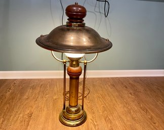 Antique Orient Express Style Brass Table Lamp