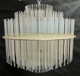 Mid Century Gaetano Sciolari For Lightolier Glass Rod Chandelier