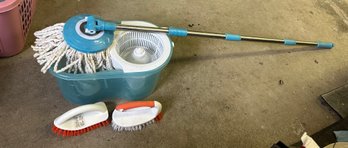 Dust Clean Mop And 7 Curved Scrub Brush's.