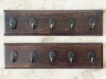 A Pair Of Antique Oak Hook Units