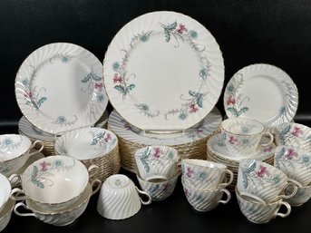 A Vintage Set Of Bone China Dinnerware By Aynsley, Wayside Pattern