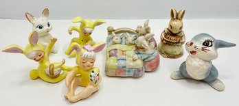 7 Vintage Easter Bunny Figurines