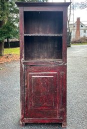 A Middle Qing Dynasty Carved Wood Cabinet, Likely Kitchen Or Craftsman