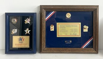 Framed 1984 Olympic Pins