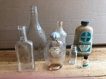 7 Vintage Glass Bottles