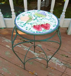 Fruit Ceramic Round Iron Plant Stand  2 Of 3