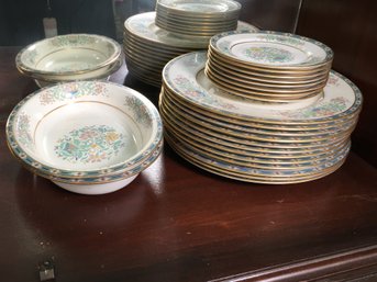 Lovely Group Of Antique LENOX - MYSTIC Pattern China 12 Dinner Plates - 8 Cake Plates - 2 Oval Vegetable Bowl