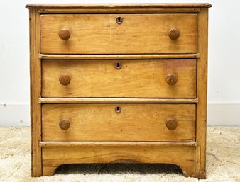 A 19th Century Pine Chest Of Drawers - A Primitive Beauty!