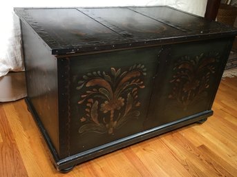 Fabulous Folk Art Style Dower Chest From ANTIQUES ROADSHOW COLLECTION All Hand Painted By Pulaski Furniture