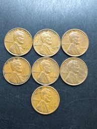 7 Wheat Pennies 1930, 1934, 1935, 1936, 1937, 1938, 1939