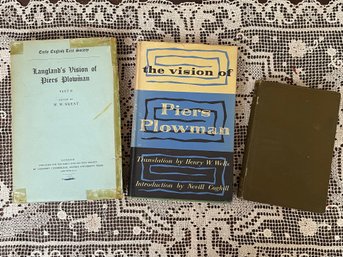 Trio Of Antique/vintage Editions Of Langland's The Vision Of Piers Plowman