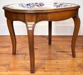 A 19th Century Ironstone Platter Fitted Into Elegant Side Table