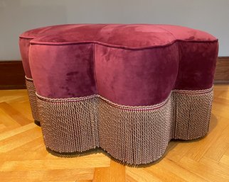 Velvet Flower/Star Shaped Ottoman With Tassel Rope Fringe