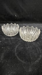 Pair Of Scalloped Glass Bowls