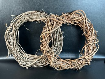 A Pair Of Natural Grapevine Wreath Forms