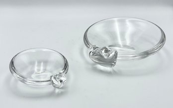 Pair Of Vintage Nesting Steuben Glass Ashtrays