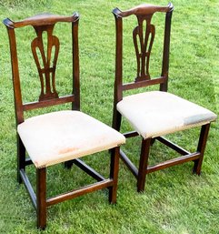 A Pair Of Art Nouveau Mahogany Side Chairs