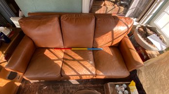 Brown Leather Sofa 39x76x36 Bradington Young