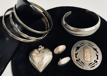Vintage Sterling Silver Jewelry Lot - 121 Gram Weight  READ Below For Itemization