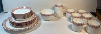 CBL England Red And White Tableware