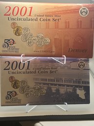 Beautiful 2001 United States Philadelphia And Denver Mint Sets