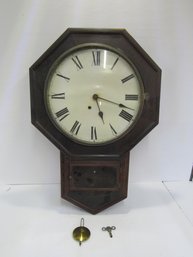 Vintage Homemade Primitive Build Wind Up Wall Clock