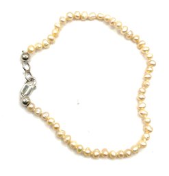 Sterling Silver And Pearl Color Nugget Bracelet