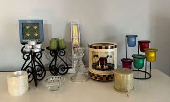 Pineapple Cut Glass Clear Holder, Wrought Iron Holders, Electric Candle Warmer And More