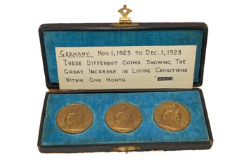 1923 German Hyperinflation Tokens Set Of 3 In Original Box