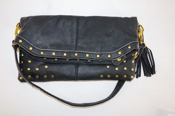 Adorable Small Black Bag With Gold Hardware