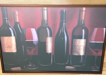 Large Marco Fabiano Wine Print - New Frame With Plexiglass 37 X 25