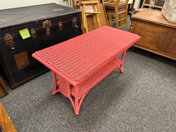 Pink Wicker Table