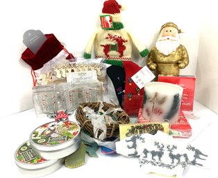 A Group Of Christmas Holiday Related Decorating And Entertaining Items