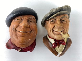 Bossons Chalkware Heads - Pierre & Bargee