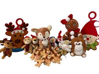 25 Piece Plush Holiday Lot! Including An Animated/battery Operated Ginger Person