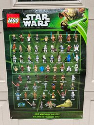 LEGO Star Wars Double Sided Laminated Color Poster. 2013 Minifigure Gallery. Measures 23 1/2' X 33'.