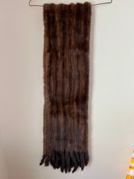 Fine Mink Stole With Fringed Ends