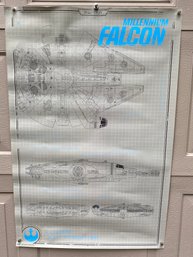 Star Wars. Millenium Falcon Poster. Measures 24' X 36'. Suitable For Framing.